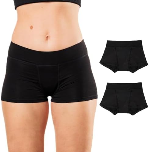 Bambody Absorbent Boxer: Period Underwear for all Day and Night Protection (Black)