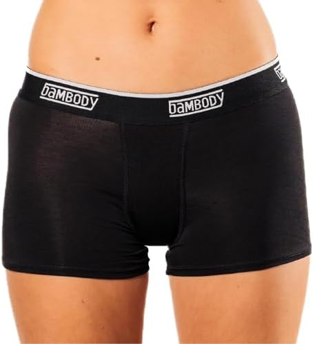 Bambody Absorbent Boy Short: Period Protection Underwear for Women and Teens (Black)