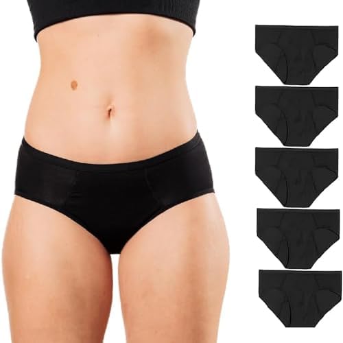 Bambody Absorbent Brief, Super Comfy Period Underwear for Women (Black)
