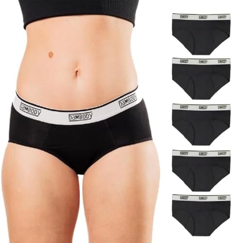 Bambody Absorbent Hipster, 5th Gen (5 Pack · Black)